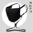 Máscaras Filtrante Lavable  KIDS Fu+ Negra (Incluye cordón ajustable)