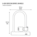 Candado U-Lock OnWheels! Corto Con Soporte Colores