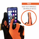 Guante largo Touch OnWheels! naranjo/negro