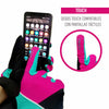 Guante largo Touch OnWheels! morado/verde