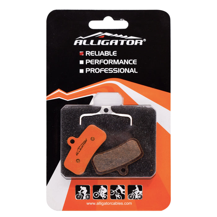 Pastillas de freno orgánicas Alligator Reliable en su empaque
