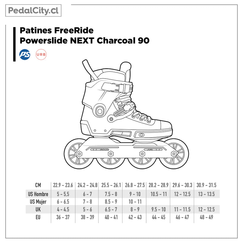 Patines FreeRide Powerslide NEXT Charcoal 90