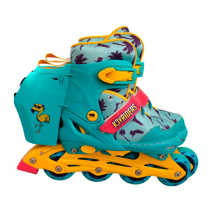 Patines en línea ajustables KeyRiders con burbujas, vista lateral