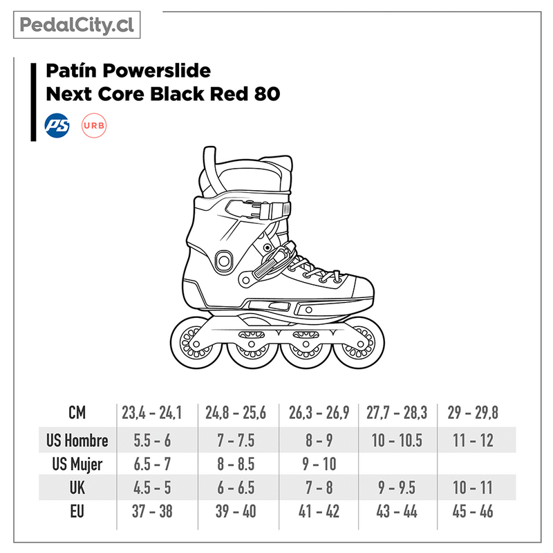 Patines Powerslide Next Core black 80