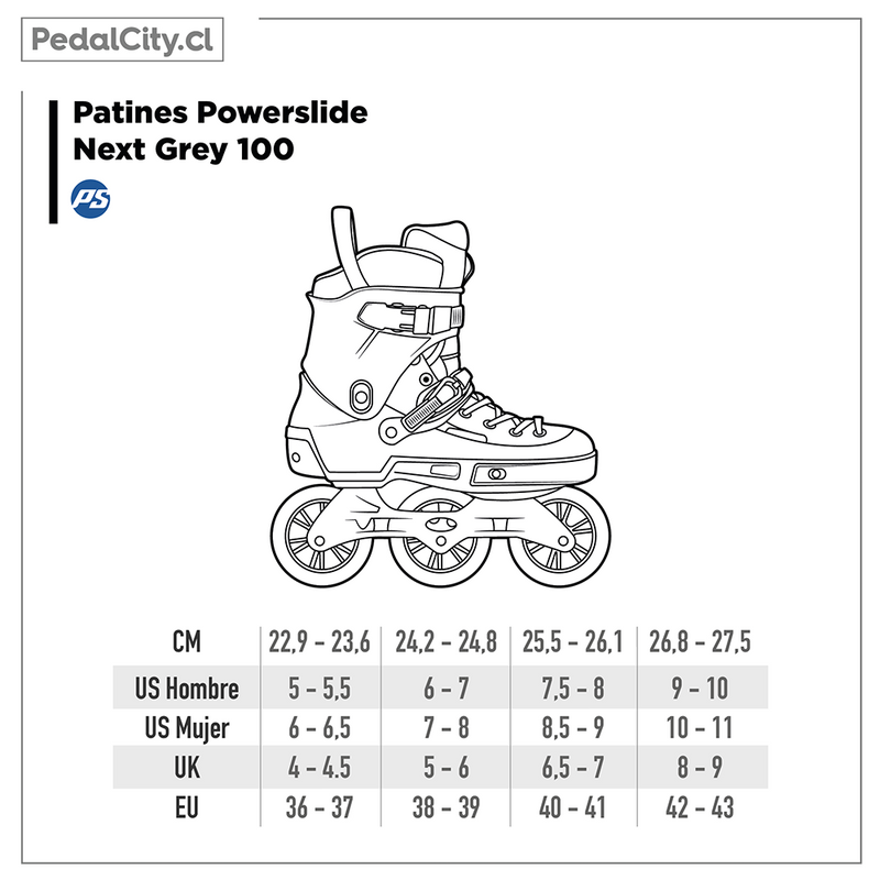 Patines Powerslide Next Grey 100