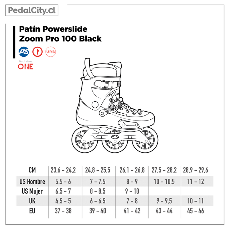 Patines Powerslide Zoom Pro 100 Black