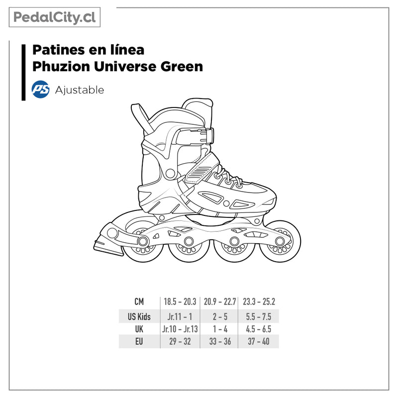 Patines en línea Phuzion Universe Green