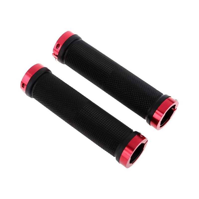 Puños para bicicletas doble lock 130mm negro/rojo