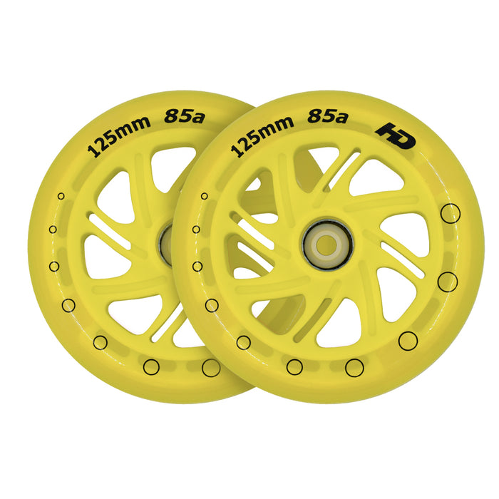 Hondar Set de Ruedas 125MM Amarillas con luces