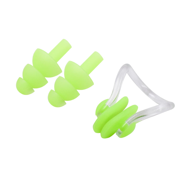 Tapones de oído y clip nasal Torpedo verdes