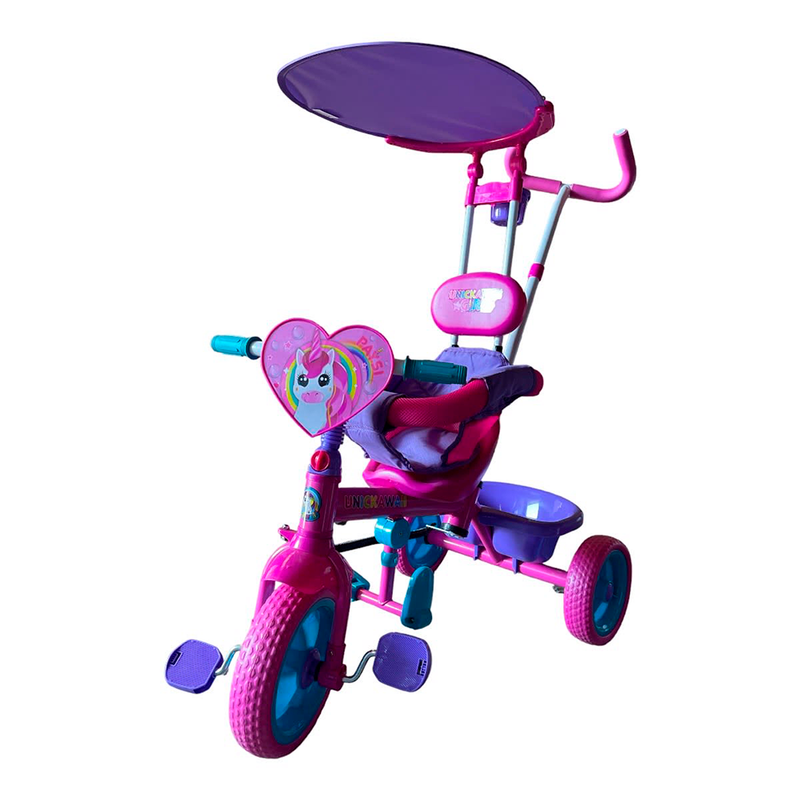 Triciclo con toldo Unickawaii rosado