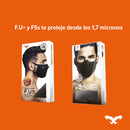 Máscaras Deportiva Filtrante Lavable Sin Cuello F5s E7  - Negra/Azul