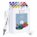 Set 24 marcadores delgados doble punta Ohuhu + Blender