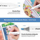 Set 24 marcadores delgados doble punta Ohuhu + Blender