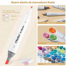 Set 24 marcadores delgados doble punta Ohuhu + Blender