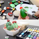Set 24 pinturas acrílicas 12ml Ohuhu + 6 pinceles