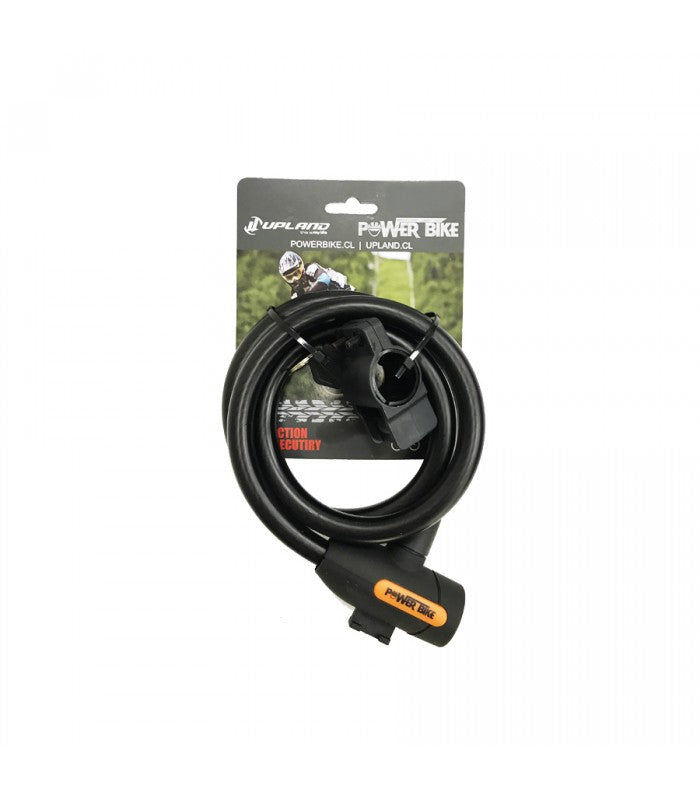 Candado espiral Powerbike de 15 x 1200 mm en su empaque