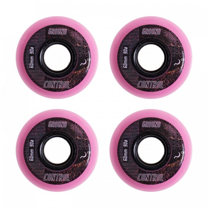 Pack de 4 ruedas Ground Control rosadas para patines