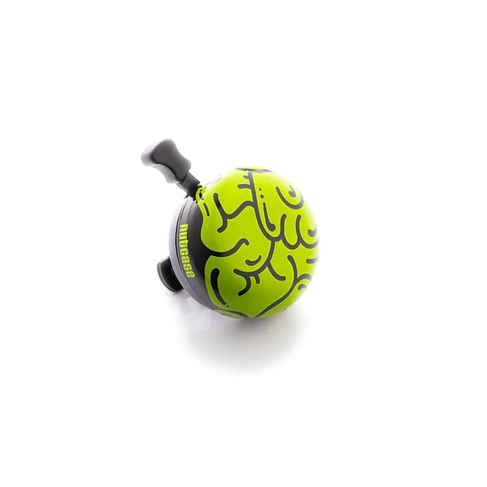 Campanilla Nutcase I Love My Brain verde con forma de cerebro