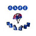 Set de casco y protecciones Hook HK-331 azules